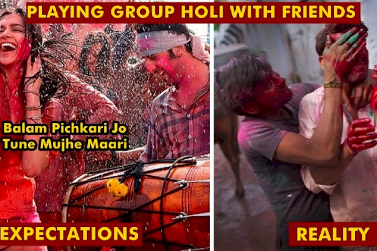 Playing Group holi always be like